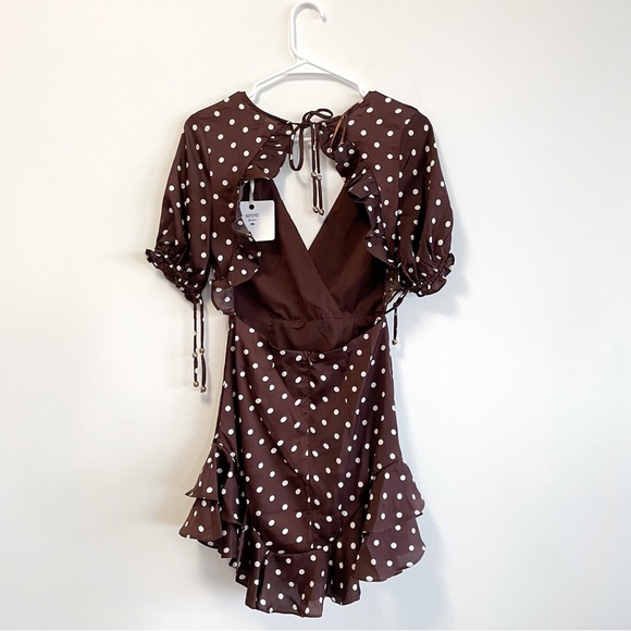 NWT 2 Angela Biba Princess Polly Brown Polka Dot Dress - Picture 3 of 7
